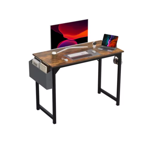 Modern Computer Desk – Compact Study, Office & Gaming Table with Storage Bag & Headphone Hook, Easy Assembly