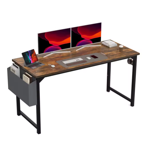 Modern Computer Desk – Compact Study, Office & Gaming Table with Storage Bag & Headphone Hook, Easy Assembly
