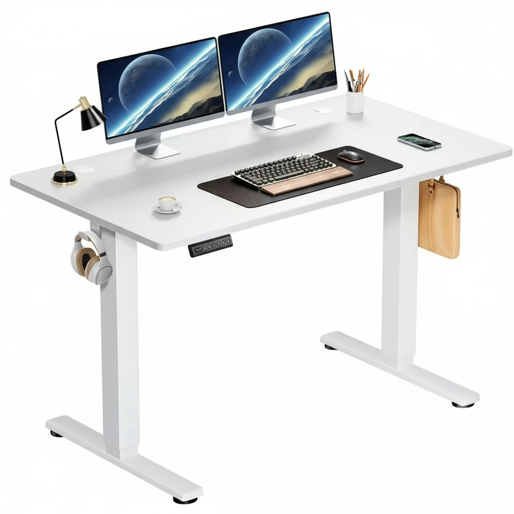 Electric Height Adjustable Standing Desk 40x24 Inch, Sit Stand Computer Workstation, Ergonomic Office Work Table