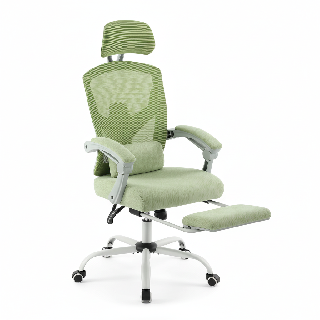 Ergonomic Reclining High-Back Mesh Rocking Chair with Lumbar Support, Swivel Gaming and Computer Desk Chair for Living Room or Office