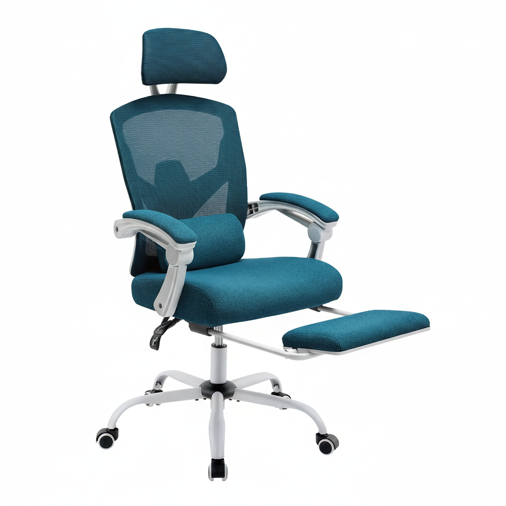 Ergonomic Reclining High-Back Mesh Rocking Chair with Lumbar Support, Swivel Gaming and Computer Desk Chair for Living Room or Office