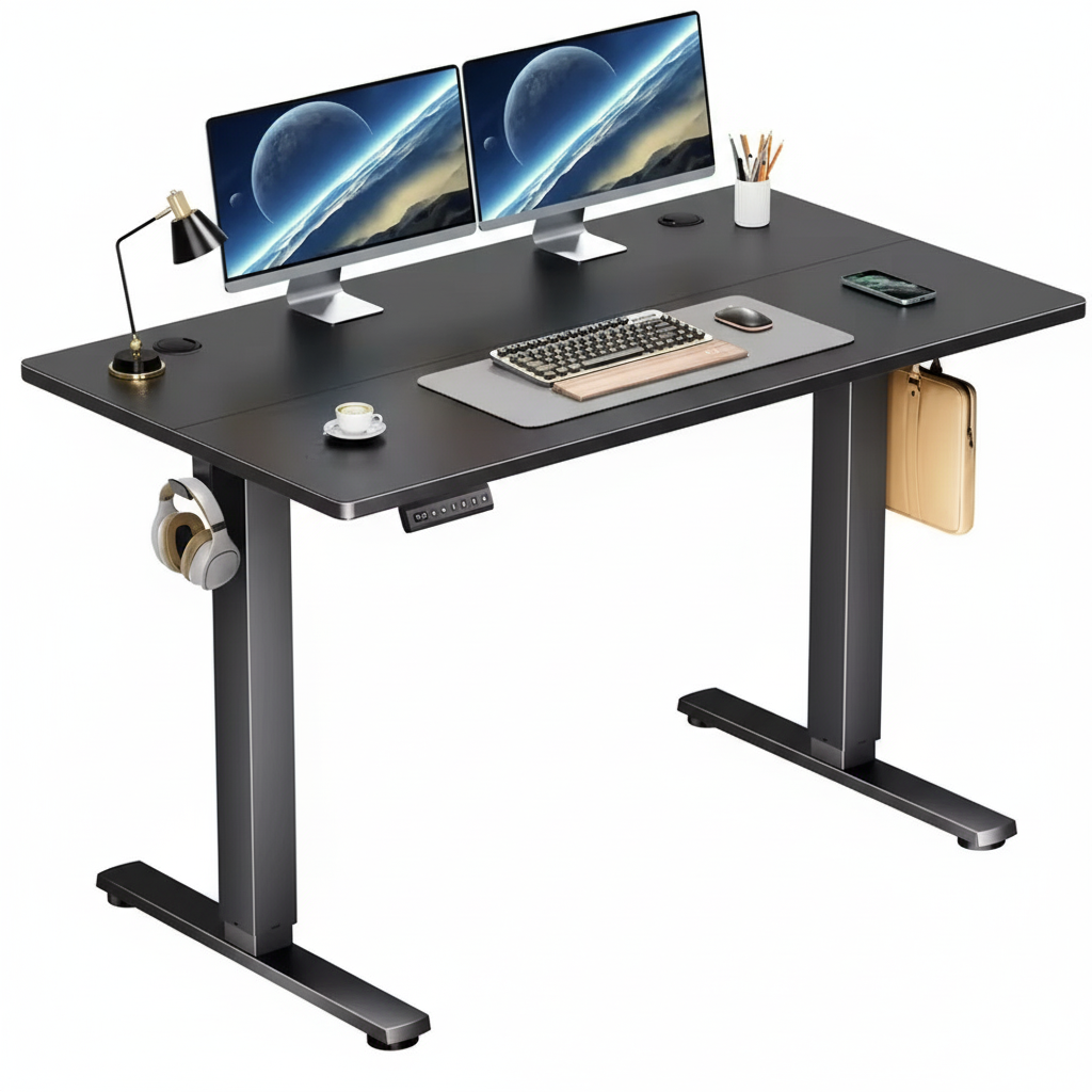 Electric Height Adjustable Standing Desk 40x24 Inch, Sit Stand Computer Workstation, Ergonomic Office Work Table