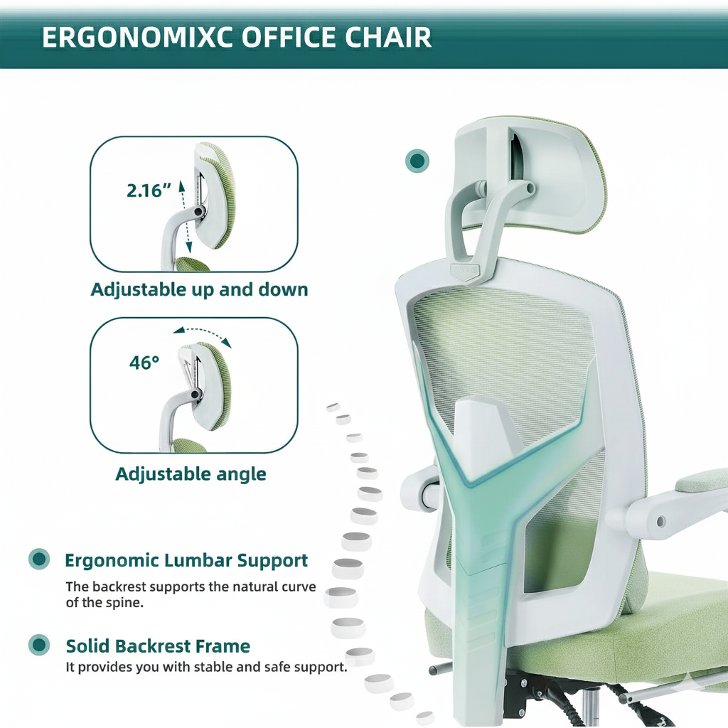 Ergonomic Reclining High-Back Mesh Rocking Chair with Lumbar Support, Swivel Gaming and Computer Desk Chair for Living Room or Office