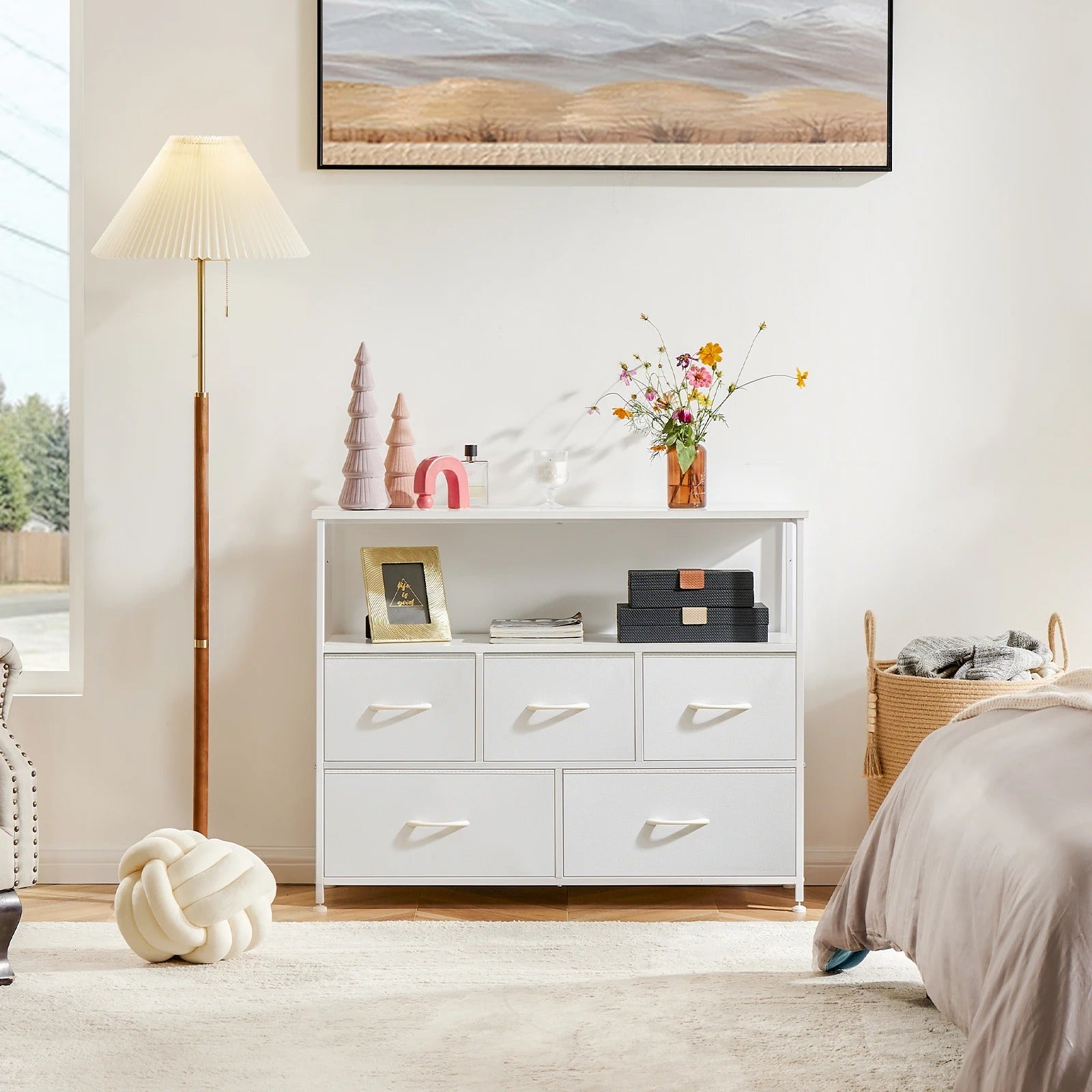 Wardrobe Closet for Bedroom – Fabric Storage Cabinet with 5/7/10 White Drawers, Space-Saving Chest Organizer Furniture for Clothes and Accessories